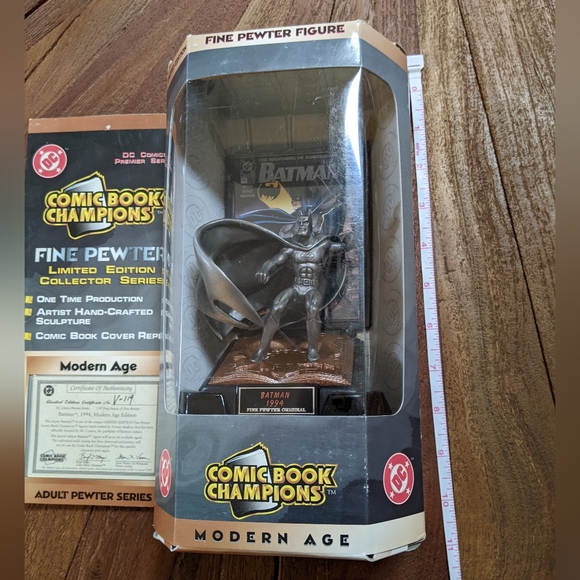 NIB VTG 1997 DC Comic Book Champions Batman Fine Pewter Original - Picture 7 of 7